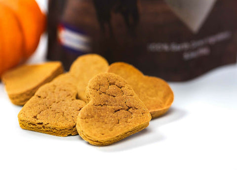 pile of Earth Buddy CBD treats for dogs. Earth Buddy CBD treats for dogs are made with only 8 ingredients.