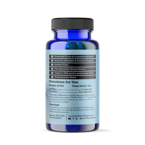 A bottle of Focus and Immunity supplements for large dog breeds.