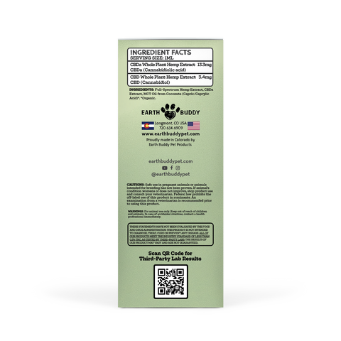 A bottle of Mobility CBDa tincture from Earth Buddy.