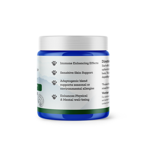 An allergy & immunity supplement for dogs powder made from functional mushrooms from Earth Buddy.