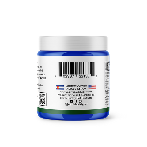 An allergy & immunity supplement for dogs powder made from functional mushrooms from Earth Buddy.