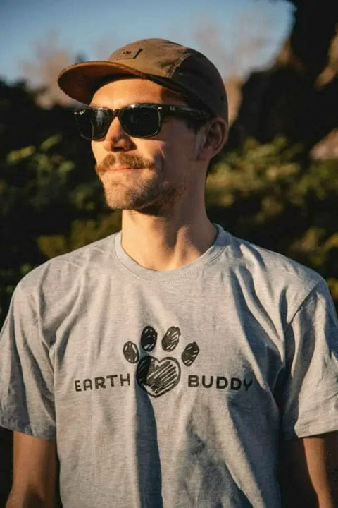 man wearing Earth Buddy T-Shirt