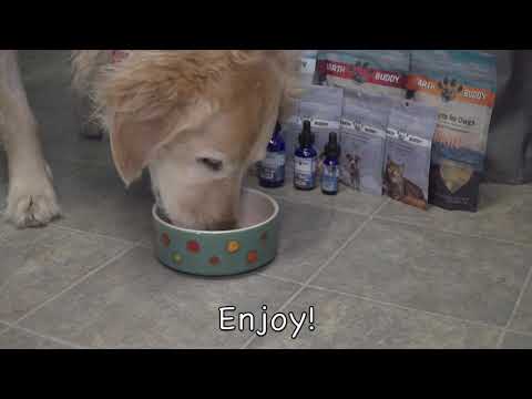 A video showing how to give a dog CBD oil.