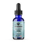 Earth Buddy Balance CBD Oil for dogs and cats is a blend of 50/50 CBD, CBDa. Balance CBD, CBDa tincture in its box.
