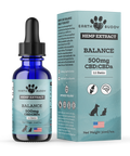 Earth Buddy Balance CBD Oil for dogs and cats is a blend of 50/50 CBD, CBDa. Balance CBD, CBDa tincture in its box.
