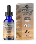 The outer packaging of Earth Buddy Cellular Support Hemp Extract blend of CBD and CBG oil for dogs and cats.
