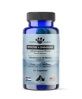 A bottle of Focus and Immunity supplements from Earth Buddy.