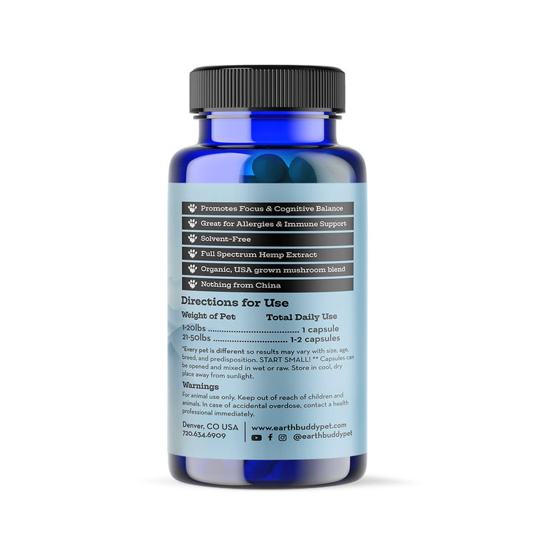 A bottle of Focus and Immunity supplements for large dog breeds.