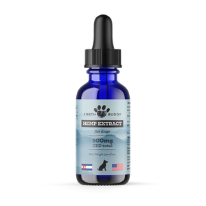 A bottle of hemp extract from Earth Buddy.