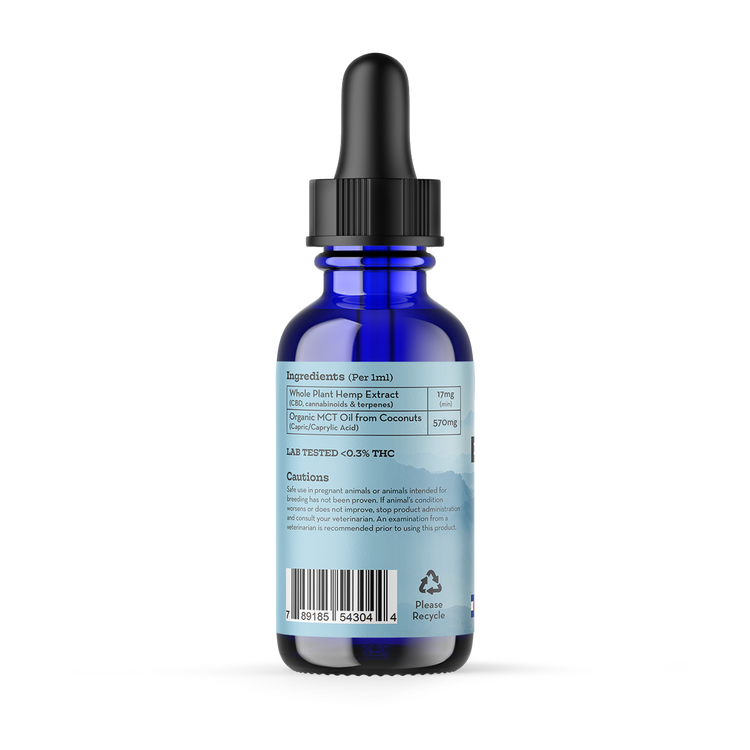 A bottle of Earth Buddy's 1000mg CBD Oil for Dogs and Cats.