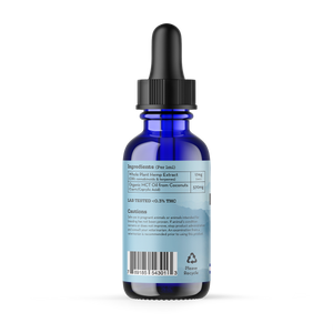 A bottle of hemp extract from Earth Buddy.