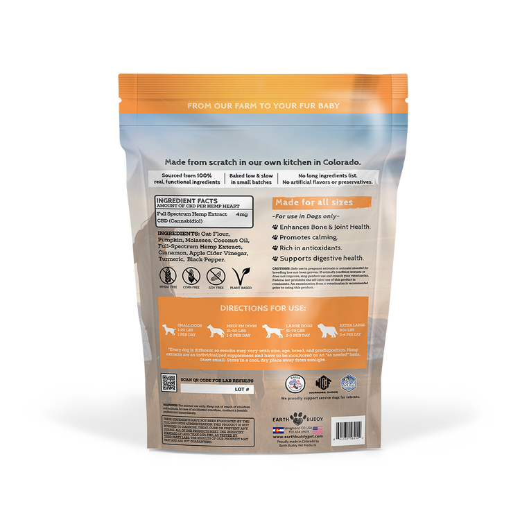 A bag of pumpkin hemp hearts from Earth Buddy. 