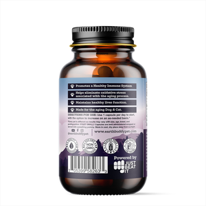  A bottle of Earth Buddy Maxx Life Glutathione for dogs and cats.
