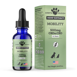A bottle of Mobility CBDa tincture from Earth Buddy.
