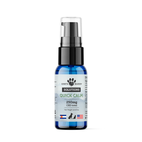 A bottle of Quick Calm from Earth Buddy.