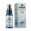 A bottle of Quick Calm from Earth Buddy containing water-soluble CBD in distilled water
