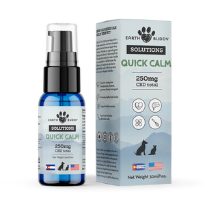 A bottle of Quick Calm from Earth Buddy.