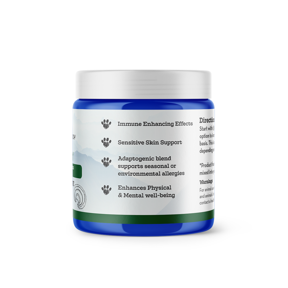 An allergy & immunity supplement for dogs powder made from functional mushrooms from Earth Buddy.
