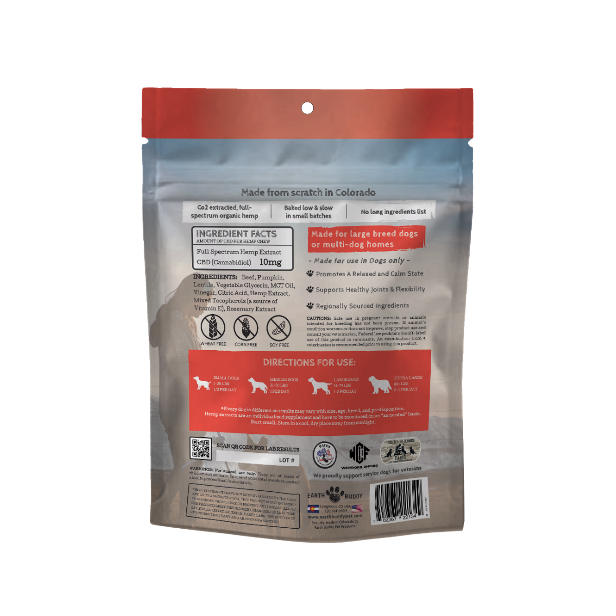 Calming Chews for Large Dogs – Beef & Pumpkin – Earth Buddy Pet