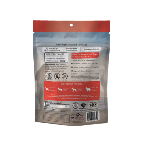 calming cbd soft chews for dogs rear bag