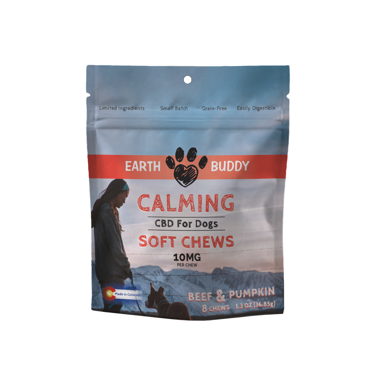Calming Chews for Large Dogs – Beef & Pumpkin – Earth Buddy Pet