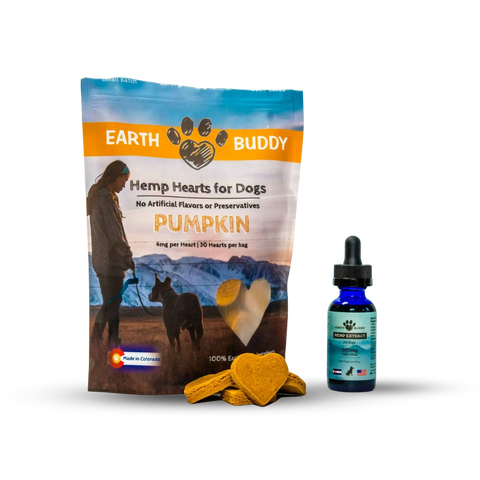 pumpkin hemp hearts package and hemp extract bottle