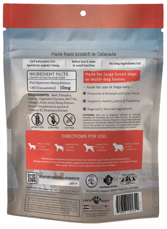 Calming Chews for Dogs – Beef & Pumpkin – 10mg