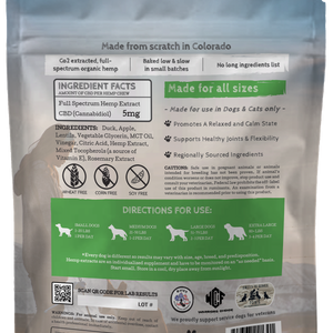 Calming Chews for Dogs – Duck & Apple – 5mg