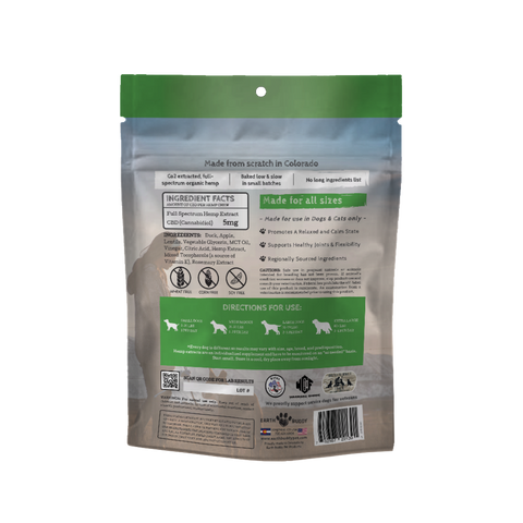 duck & apple calming cbd soft chews for dogs back package