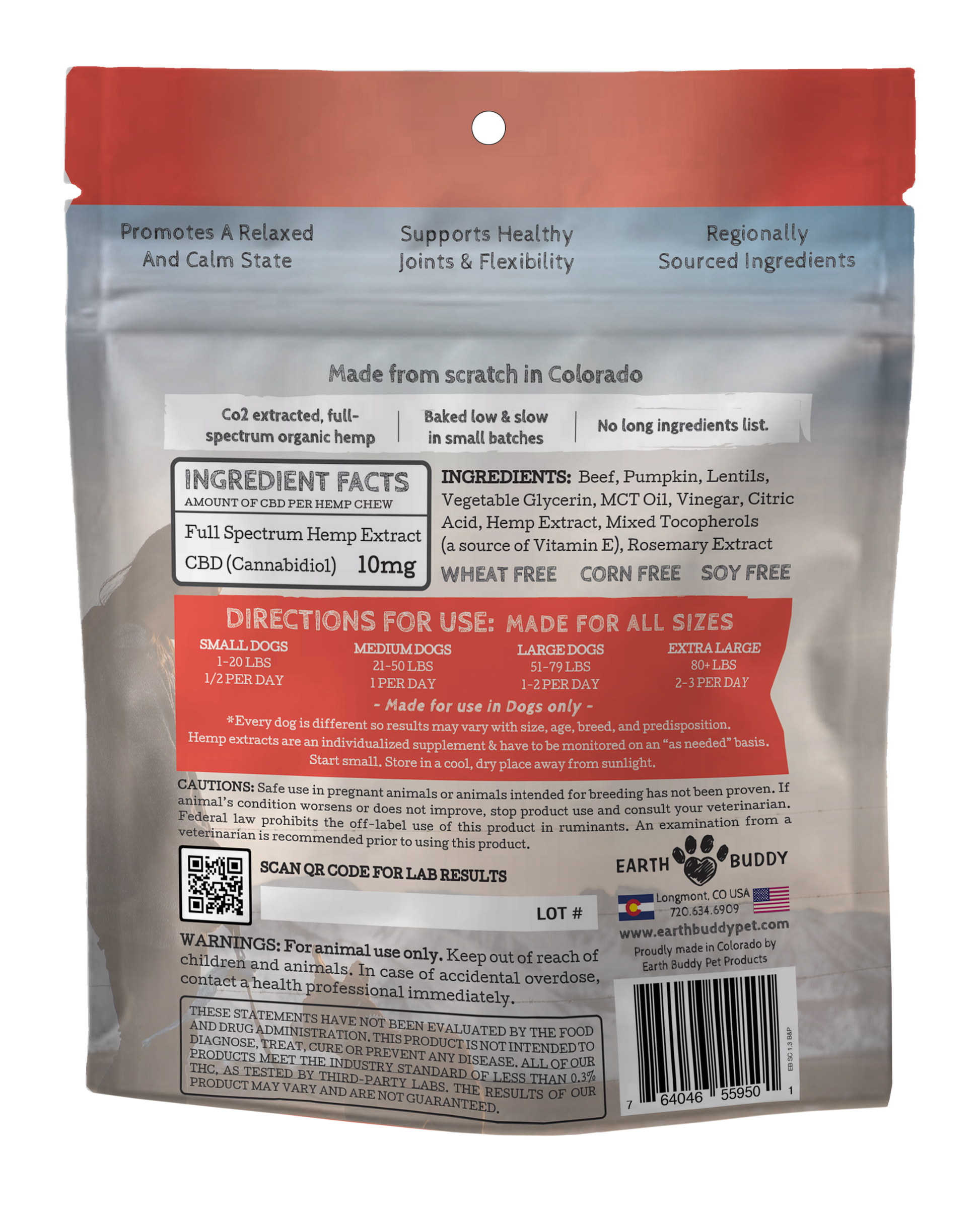Trial Size Calming Chews for Dogs – Beef & Pumpkin – 10mg